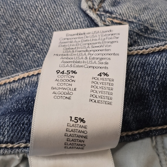 Mother 25×28 The Fly Cut Stunner Ankle Fray In Night On A Shiny White Vespa 25 - Picture 7 of 14